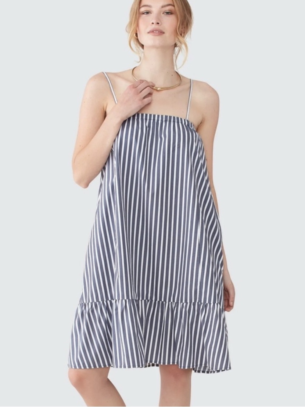 ATM Anthony Thomas Melillo Cotton Poplin Stripe Tent Dress